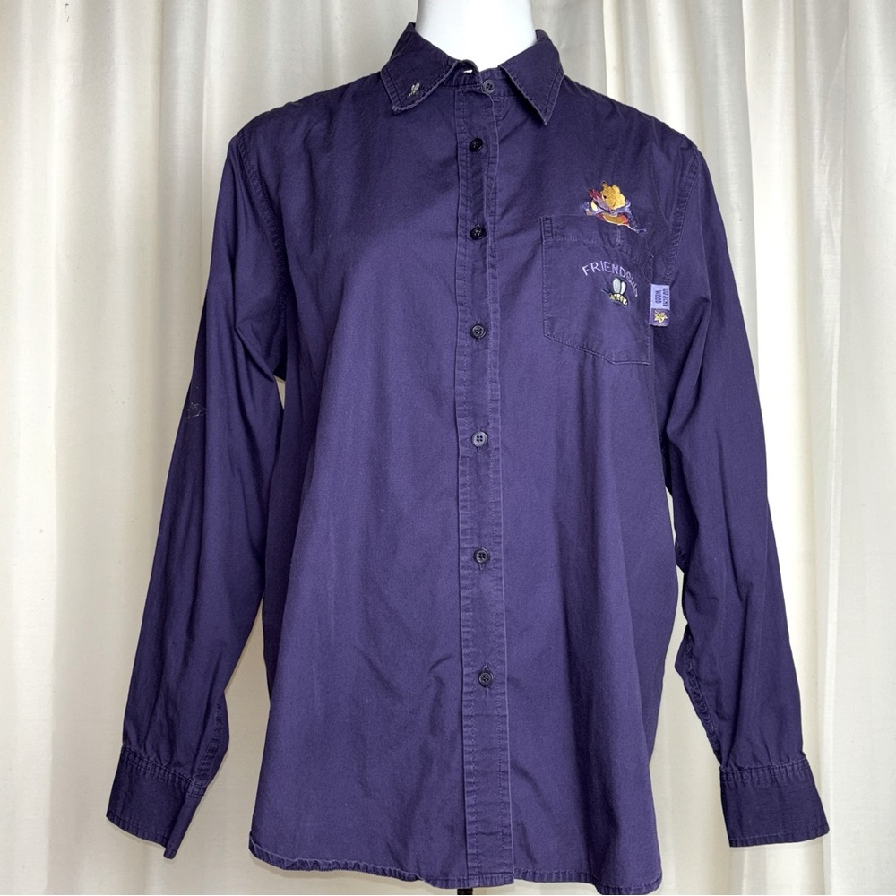 Disney Dark Purple Button Down Shirt